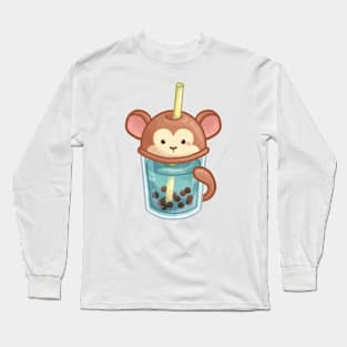 Monkey Bubble Tea Long Sleeve T-Shirt
